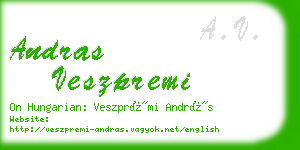 andras veszpremi business card